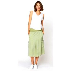 XCVI fold over waistband, mustard color skirt